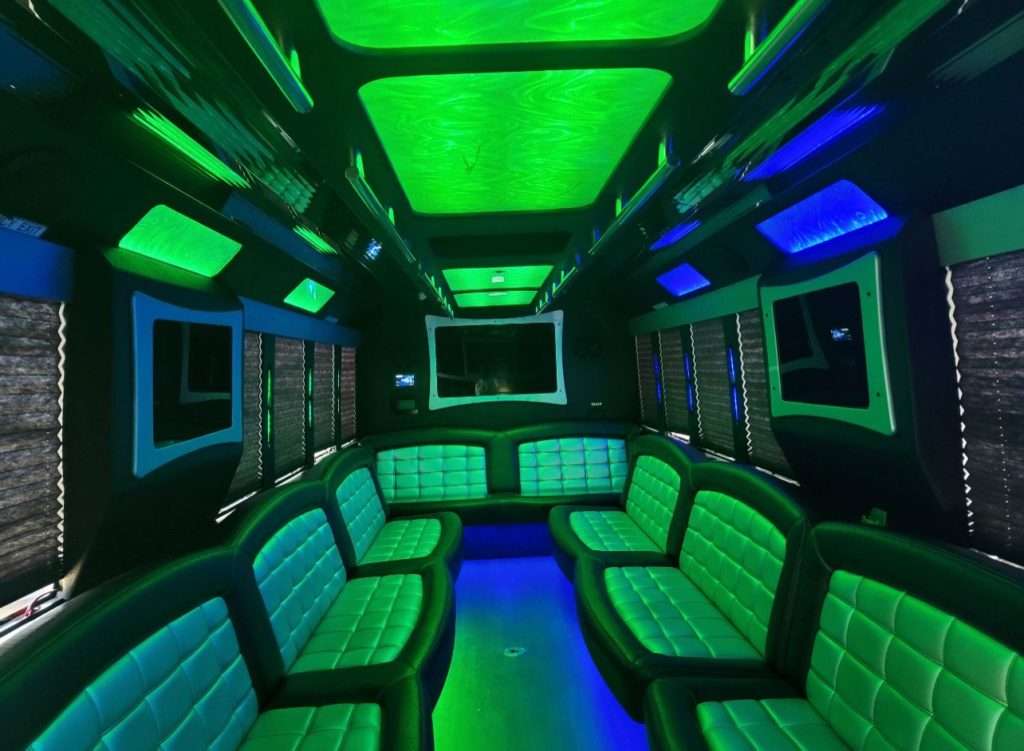 30-passenger party bus interior