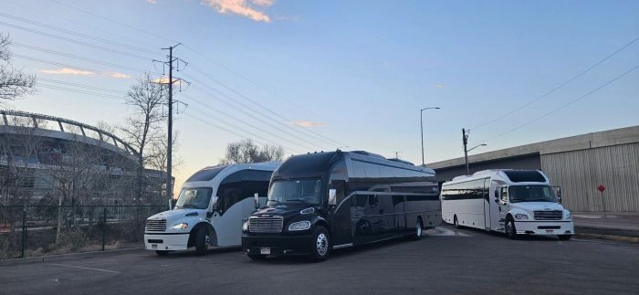 Black limo coach – Parker party bus rental