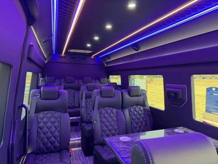 Executive Sprinter seating – Parker party bus rental