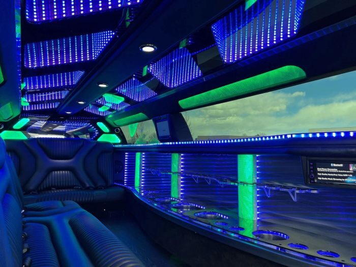 Stretch limo with LED bar – Parker party bus rental