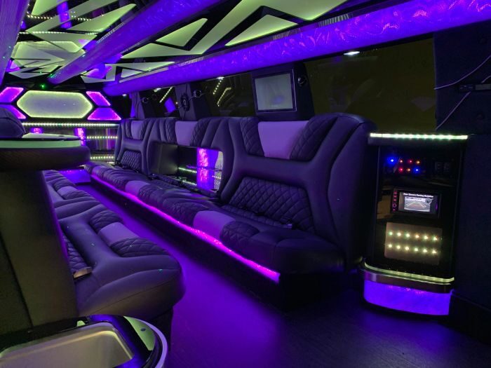 SUV limo interior – Parker party bus rental