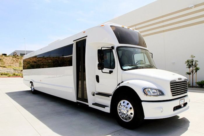 White limo bus – Parker party bus rental